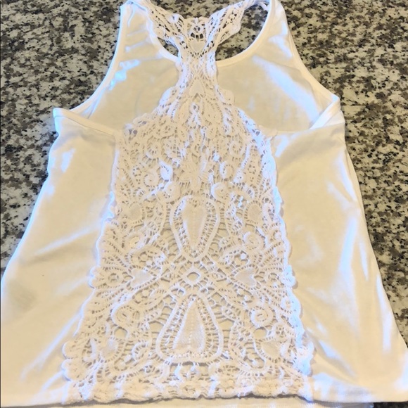 White tank with lace back - never worn - Picture 2 of 2